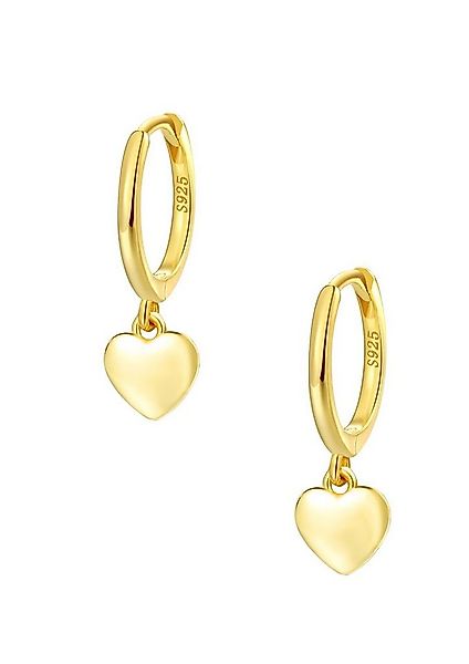 Hey Happiness Paar Creolen Herzchen, Silber 925 Ohrringe für Damen, Kleine günstig online kaufen