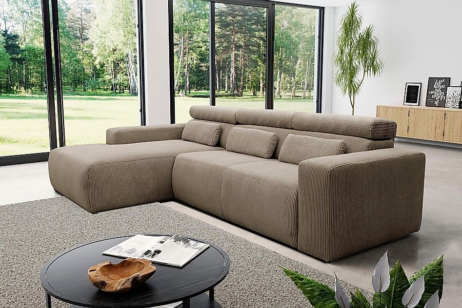 DOMO collection Ecksofa "Brandon B/T/H: 289/177/80 cm, whlw. mit Sitztiefen günstig online kaufen