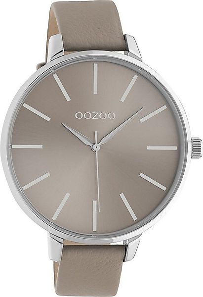 OOZOO Quarzuhr XL Damenuhr C10712 Taupe Lederband 48 mm günstig online kaufen
