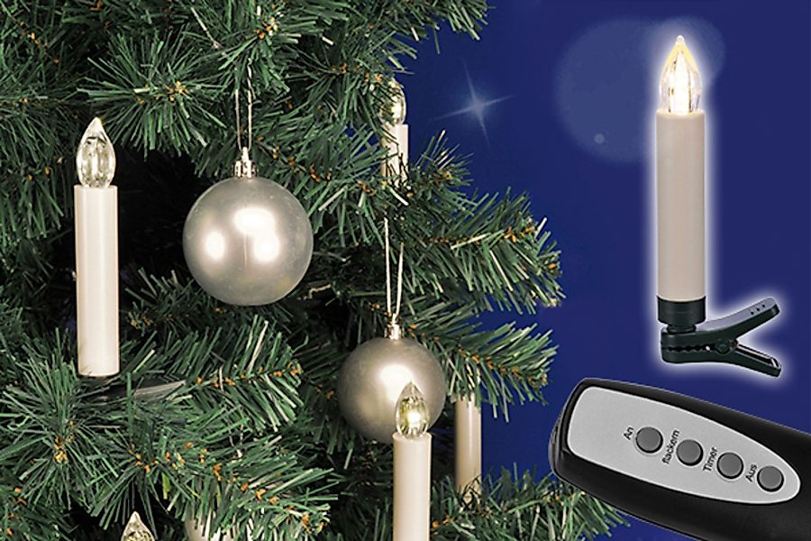 Gravidus LED-Lichterkette 20 kabellose LED-Weihnachtskerzen Christbaumkerze günstig online kaufen