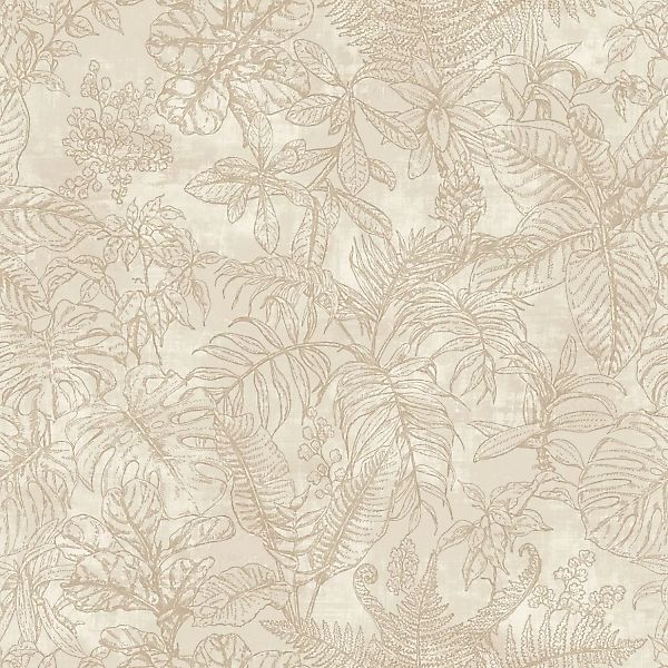 Erfurt Vliestapete Blätter dunkelbeige beige B/L: ca. 53x1005 cm günstig online kaufen