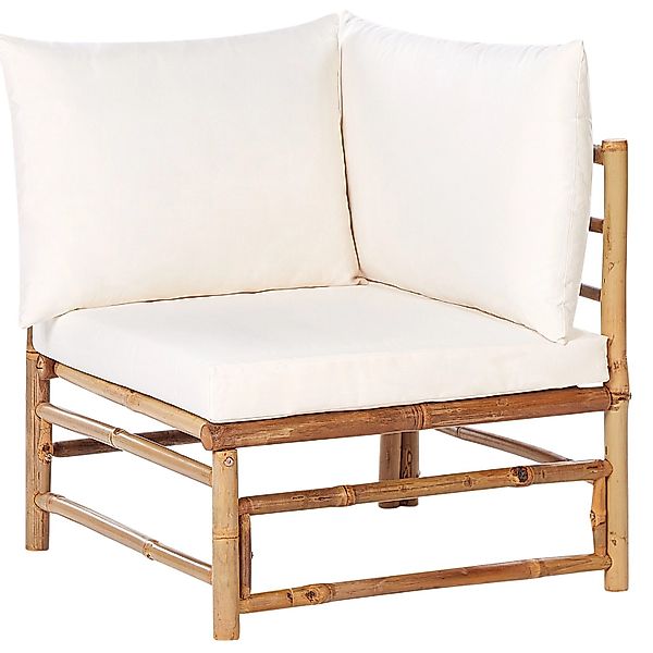 Beliani Gartenstuhl Weiss Heller Holzfarbton 67x67x80 günstig online kaufen