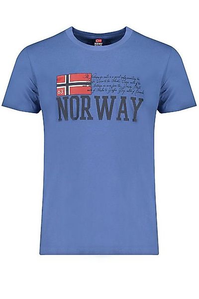 NORWAY 1963 T-Shirt Herren Kurzarm T-Shirt Blau - Rundhals mit Print & günstig online kaufen