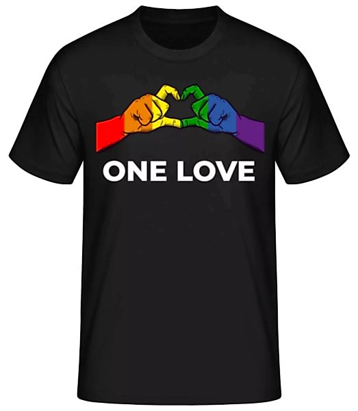 One Love Herz · Männer Basic T-Shirt günstig online kaufen