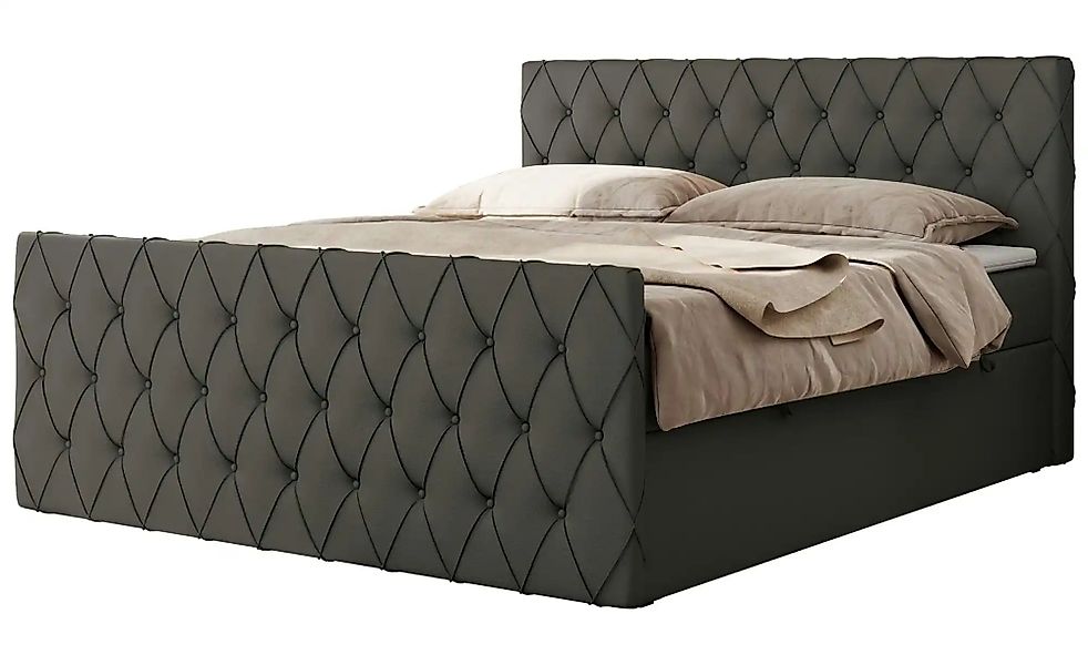 Boxbett mit Bettkasten Miren Duo ¦ grau ¦ Maße (cm): B: 201 H: 110 Betten > günstig online kaufen