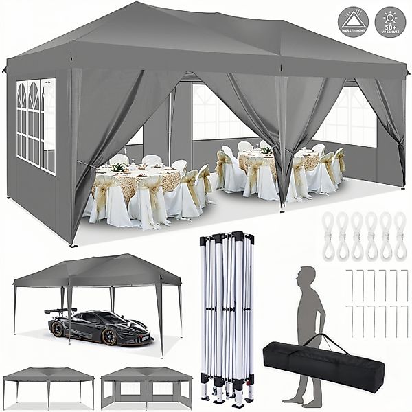 LUCKZON Pavillon 3x6m, Faltbar Pavillon Wasserdicht, günstig online kaufen