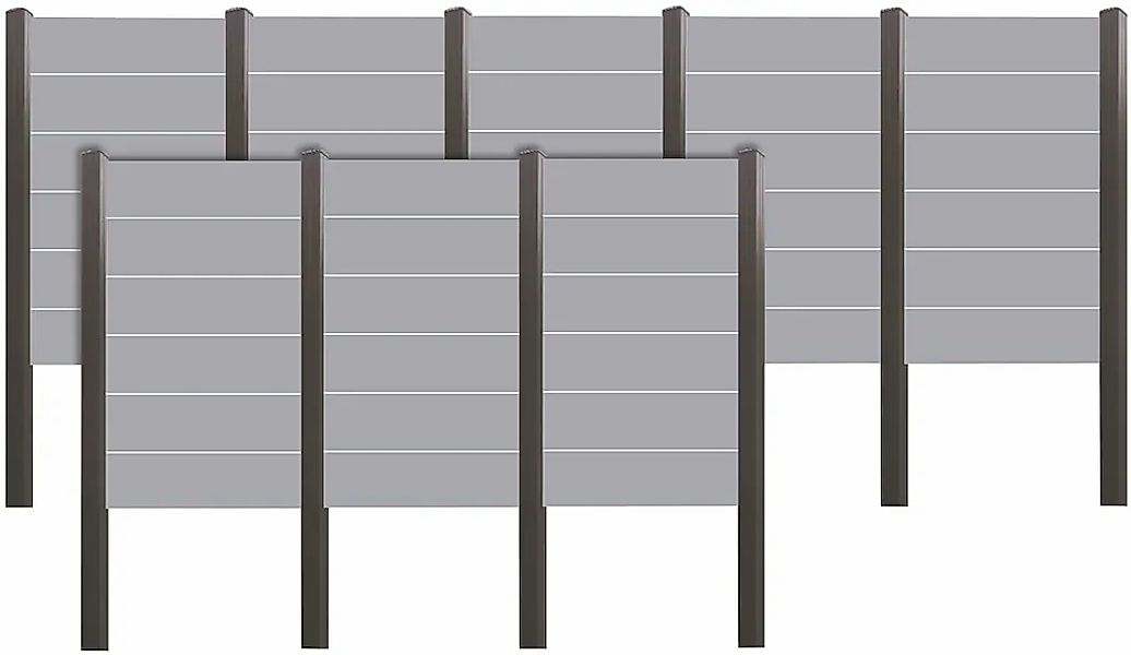 Tetzner & Jentzsch Sichtschutzelement "ROUNDROCK 6" Satiniertes Glas in Alu günstig online kaufen