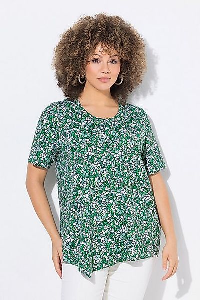 Ulla Popken T-Shirt T-Shirt Zipfelsaum A-Linie Biesen Rundhals Halbarm günstig online kaufen