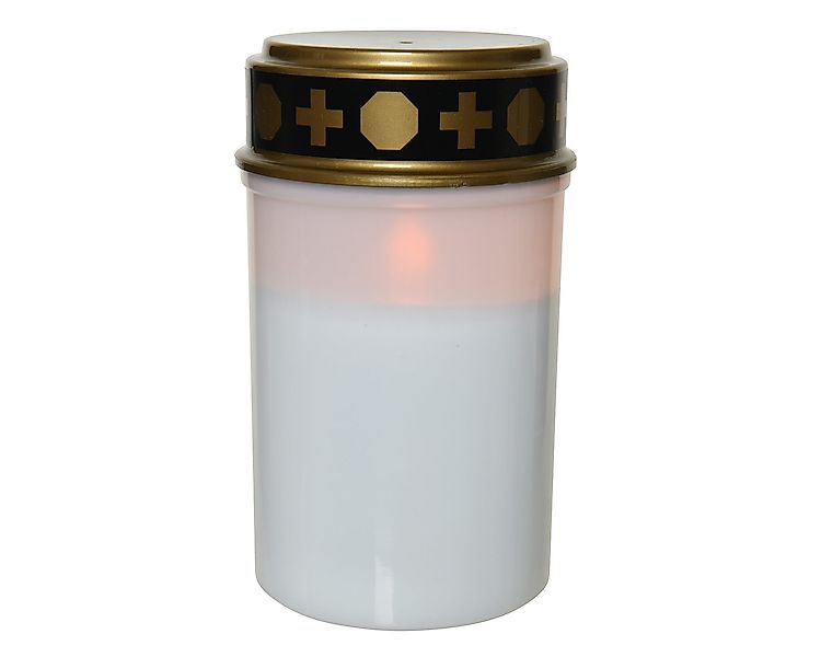 Lumineo LED-Kerze, LED Kerze mit Timer Outdoor Grablicht 7x12cm Weiß / Warm günstig online kaufen