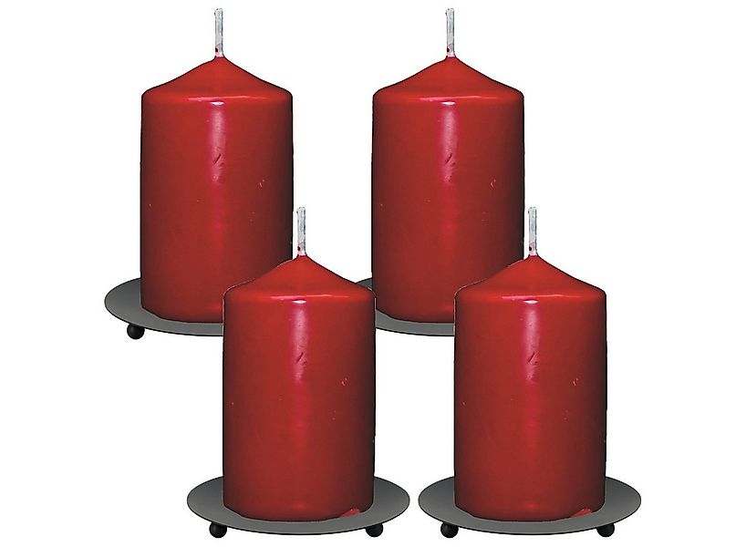 Koopman Kerzenhalter Kerzenständer Kerzenteller Metall Ø 12 cm Schwarz 4/6e günstig online kaufen