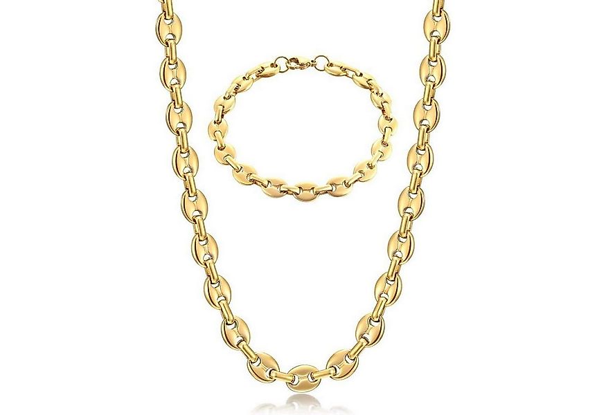 LuxusKollektion Ketten und Armband Set Halskette Herren Edelstahl Kaffeeboh günstig online kaufen