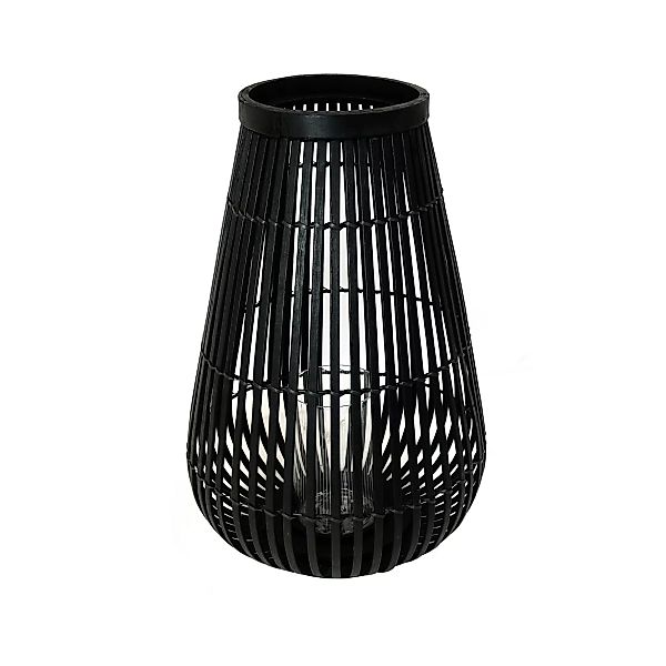 Collection - Bambus Windlicht H 45cm - schwarz/H x Ø 45,5x31cm/mit Glaseins günstig online kaufen