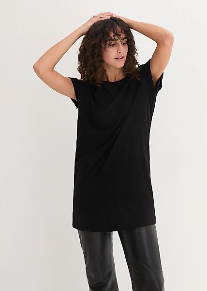 bonprix Longshirt 1 bequeme Passform, länger geschnittener Saum, aus reiner günstig online kaufen