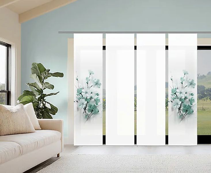 HOME WOHNIDEEN Schiebegardine »LOTUS« Paneelwagen 4 Stk. tlg. Schiebewand S günstig online kaufen