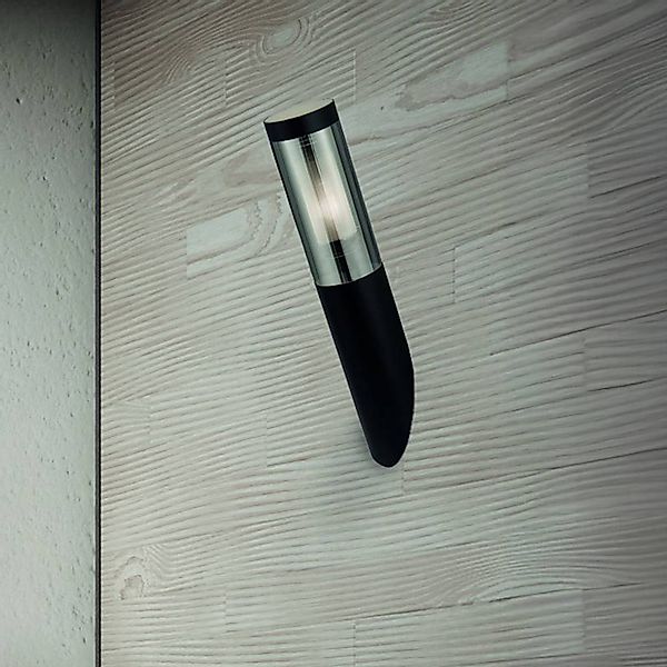 Außenwandleuchte Batton, IP44, schwarz, Metall, E27 günstig online kaufen