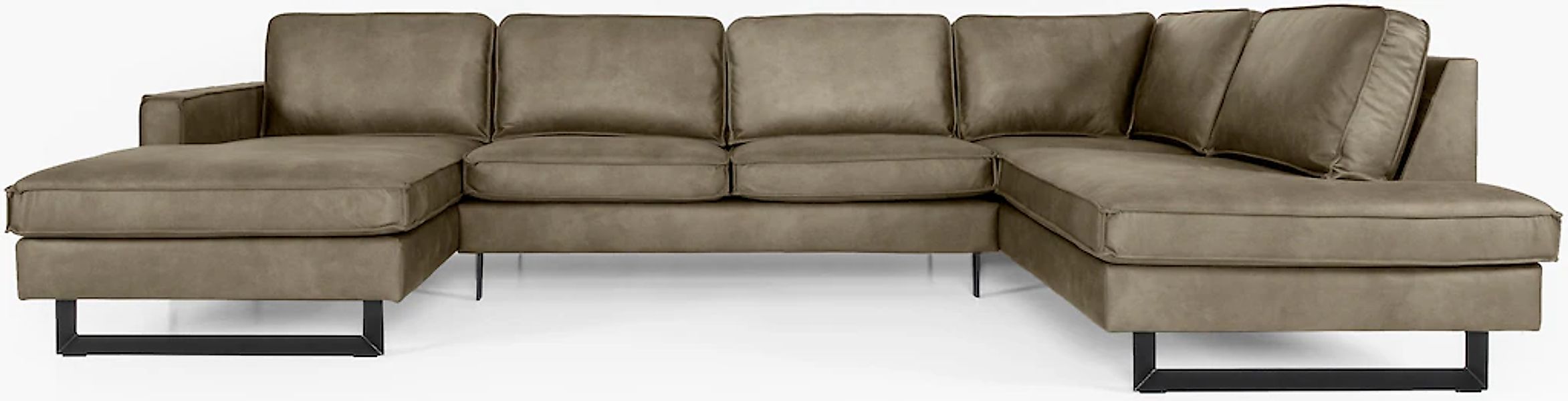 PLACES OF STYLE Wohnlandschaft »Pinto, 350 cm, U-Form, XXL, mit Ottomanen« günstig online kaufen