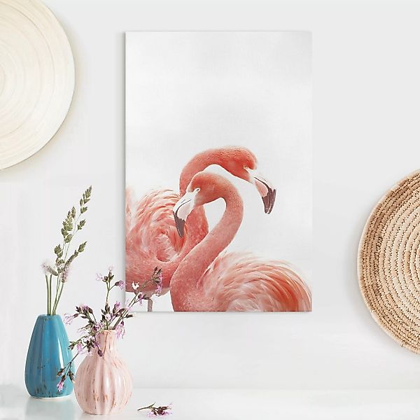 Leinwandbild Zwei Flamingos günstig online kaufen