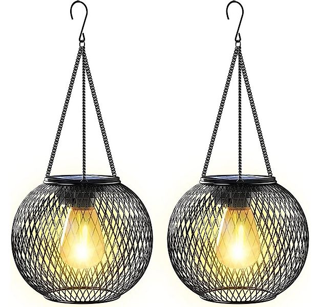 zggzerg LED Solarleuchte 2 Stück Solarlampen für Außen, Metall Solar-Latern günstig online kaufen