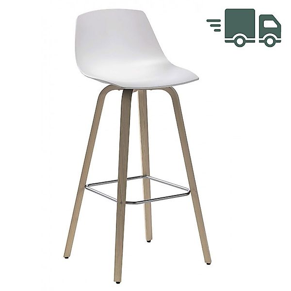 lapalma MIUNN  Barhocker S105 | Sitzschale Baydur weiß | Gestell Eiche gebl günstig online kaufen