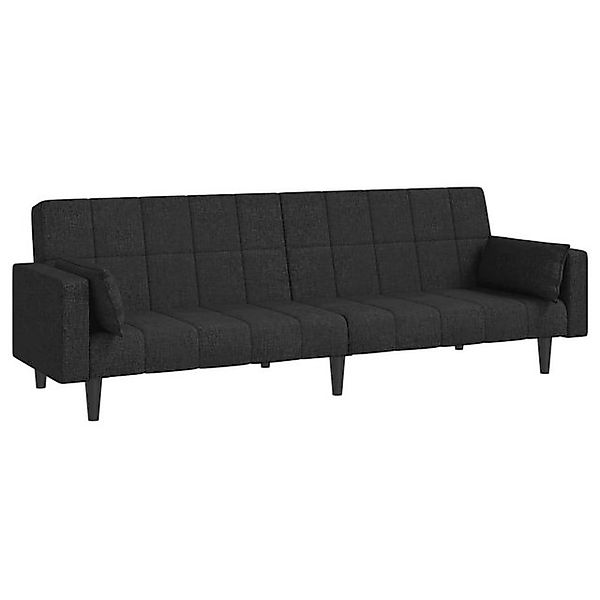 vidaXL Sofa Schlafsofa 2-Sitzer mit 2 Kissen Schwarz Stoff günstig online kaufen