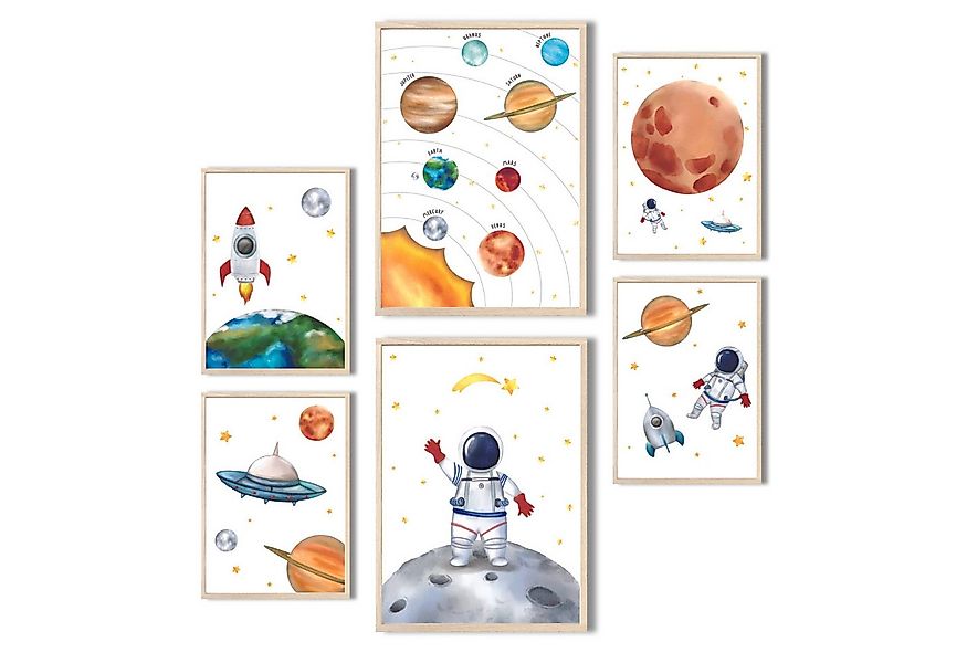 MeinBaby123® Poster Astronauten Bilder Kinderzimmer, Poster Kinderzimmer De günstig online kaufen