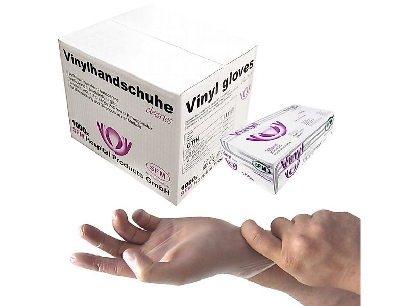 SFM ® Einweghandschuhe CLEARIES : puderfrei glatt klar Einmalhandschuhe Vin günstig online kaufen