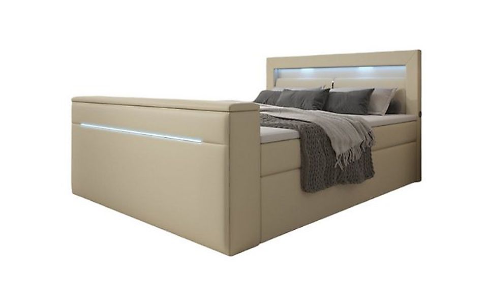 Luxusbetten24 Boxspringbett Reposito, mit TV Lift, USB, LED und Stauraum günstig online kaufen