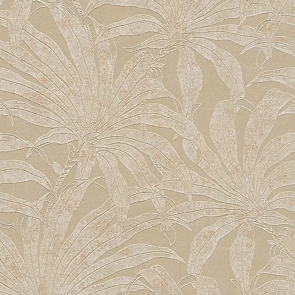 PROFHOME 395014-GU Natur Tapete Dschungel schimmernd Grau Weiß Gold 0,53 m günstig online kaufen