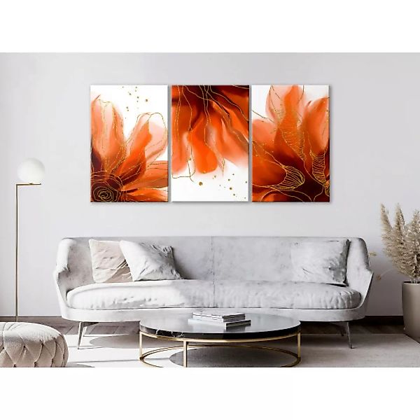 Wandbild Flaming Flowers (3 Parts) XXL günstig online kaufen