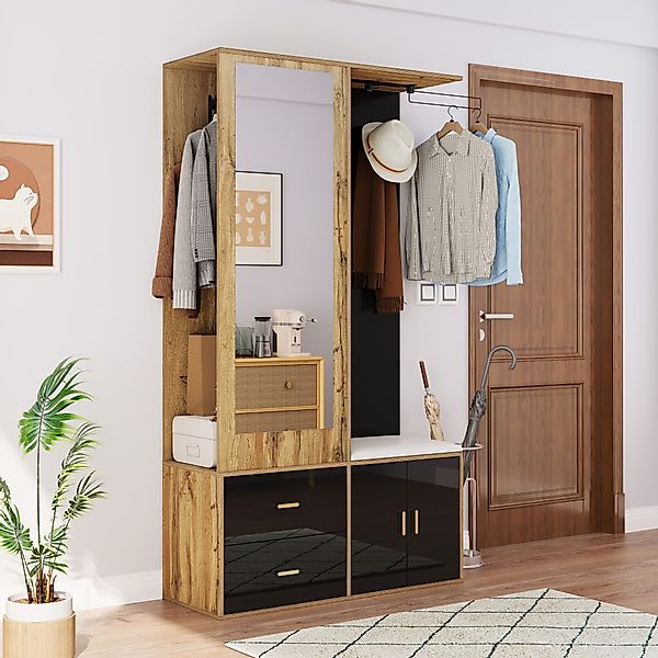 Flieks Garderoben-Set mit Ankleidespiegel, Schuhschrank, Schuhbank, günstig online kaufen