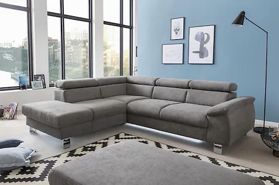 COTTA Ecksofa »Komaris L-Form mit Kopfteilverstellung«, wahlweise mit Bettf günstig online kaufen