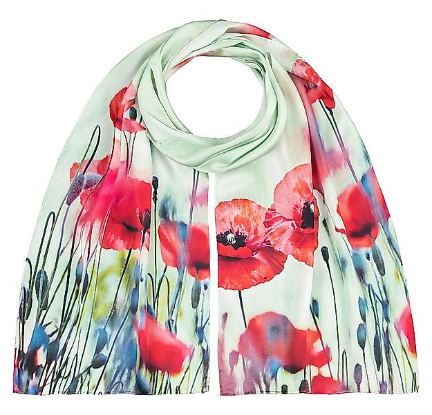 von Lilienfeld Seidenschal Schal 100 % Seide Mohnblumen Blüten Floral Maße günstig online kaufen