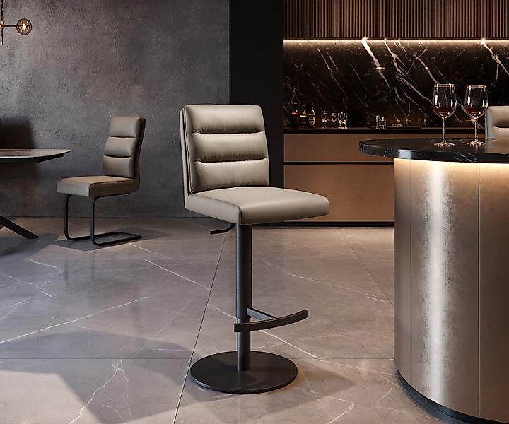 Barstuhl Pela-Flex Echt-Leder Schlamm Drehfuß höhenverstellbar Metall Schwa günstig online kaufen