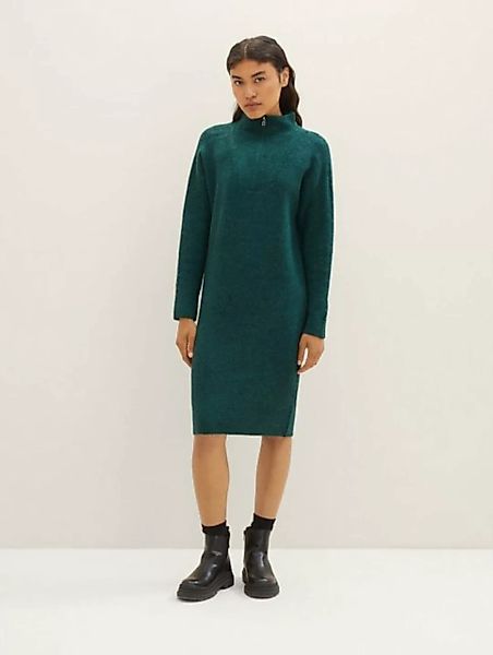 TOM TAILOR Denim Jerseykleid Strickkleid mit Troyer Kragen günstig online kaufen