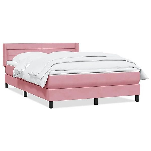 vidaXL Boxspringbett, Boxspringbett mit Matratze Rosa 140x210 cm Samt günstig online kaufen