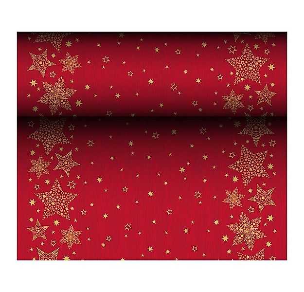 PAPSTAR Tischläufer 24 Meter Tischläufer CHRISTMAS SHINE 40cm - rot, Stoffä günstig online kaufen