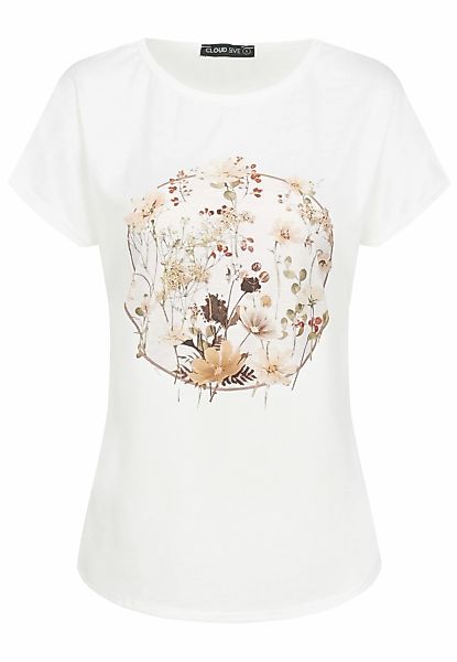 CLOUD 5IVE T-Shirt "CLOUD 5IVE Viskose T-Shirt mit Blumen Print" 1 Stk. günstig online kaufen
