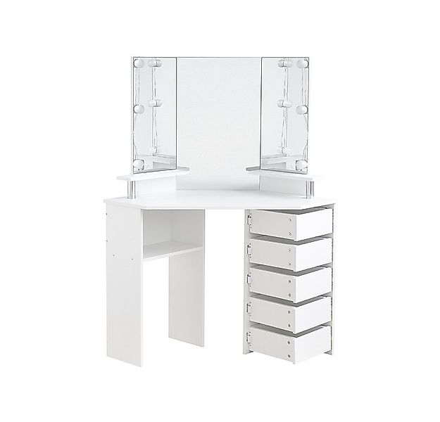 HOME DELUXE Schminktisch CANDICE - Weiß 142 x 111 x 54 cm (1-St), mit LED B günstig online kaufen