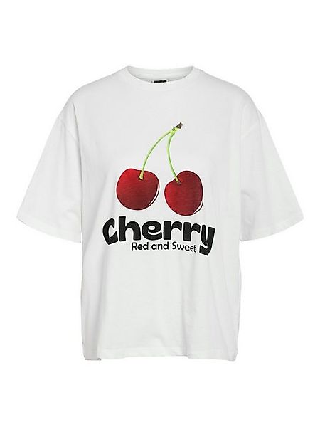 Noisy may T-Shirt T-Shirt Kurzarm Rundhals Cherry Print modisch 7785 in Wei günstig online kaufen