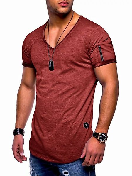 SOULSTAR T-Shirt BHKNINW Herren Basic Kurzarm V-Neck Oversized Shirt V-Auss günstig online kaufen