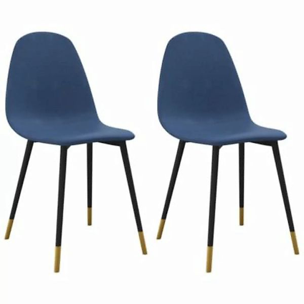 vidaXL Esszimmerstühle 2 Stk. Blau Stoff Esszimmerstuhl blau günstig online kaufen