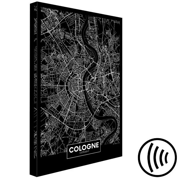 Bild auf Leinwand Köln - Stadtplan in Deutschland aus der Luftaufnahme in S günstig online kaufen