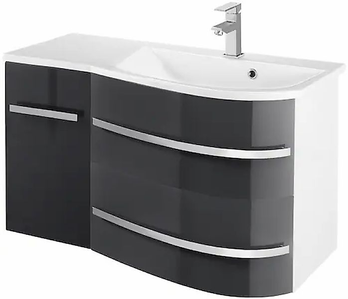 welltime Waschtisch »OSLO«, Breite 90 cm, Badmöbel mit geschwungener Front, günstig online kaufen