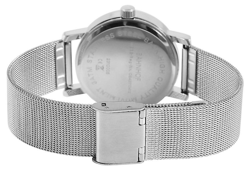 Bahnhof Quarzuhr silberfarbig, Datumsanzeige günstig online kaufen