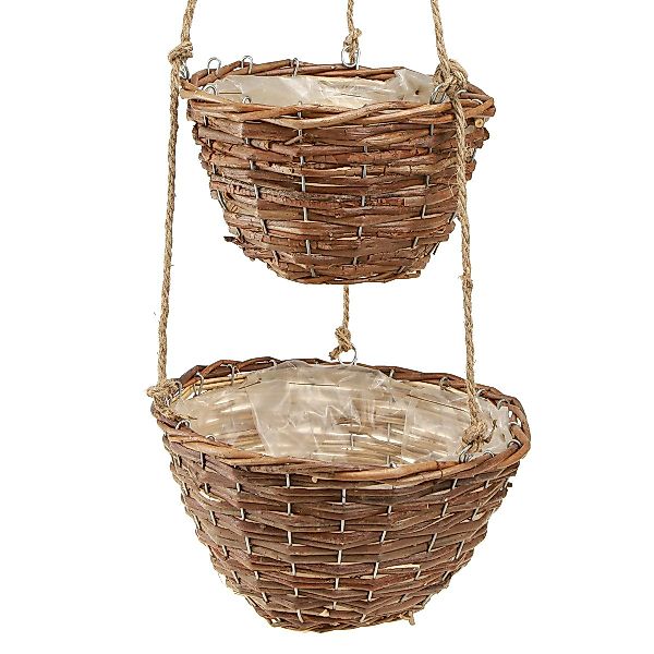 Viana Blumenampel Hängekorb Holz Blumenampel 2er günstig online kaufen