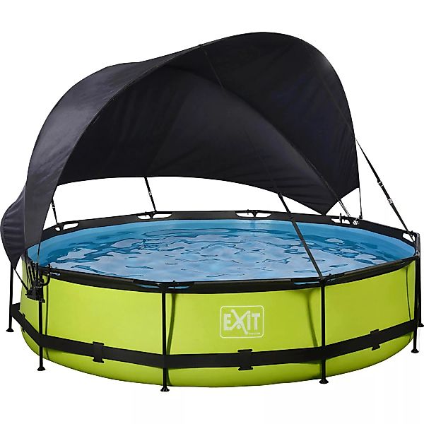 EXIT Lime Pool Grün ø 360 x 76 cm m. Filterpumpe u. Sonnensegel günstig online kaufen