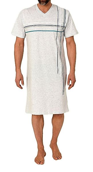 Normann Pyjama Normann Herren kurzarm Nachthemd mit eleganten Frontprint günstig online kaufen