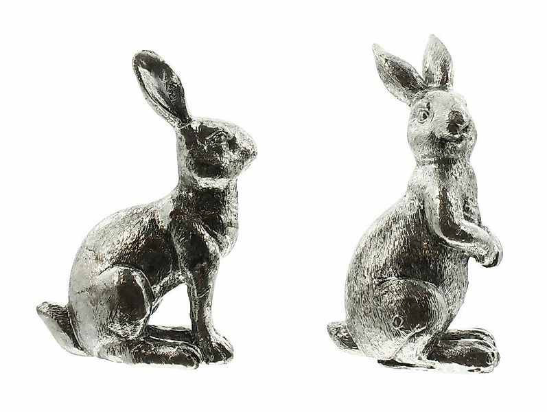 Home-trends24.de Osterhase Hasen Silber Osterhase Tisch Ostern Deko Figur S günstig online kaufen