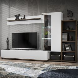 Lomadox Wohnwand SAPRI-164, (4-St., Wandboard Hängevitrine günstig online kaufen