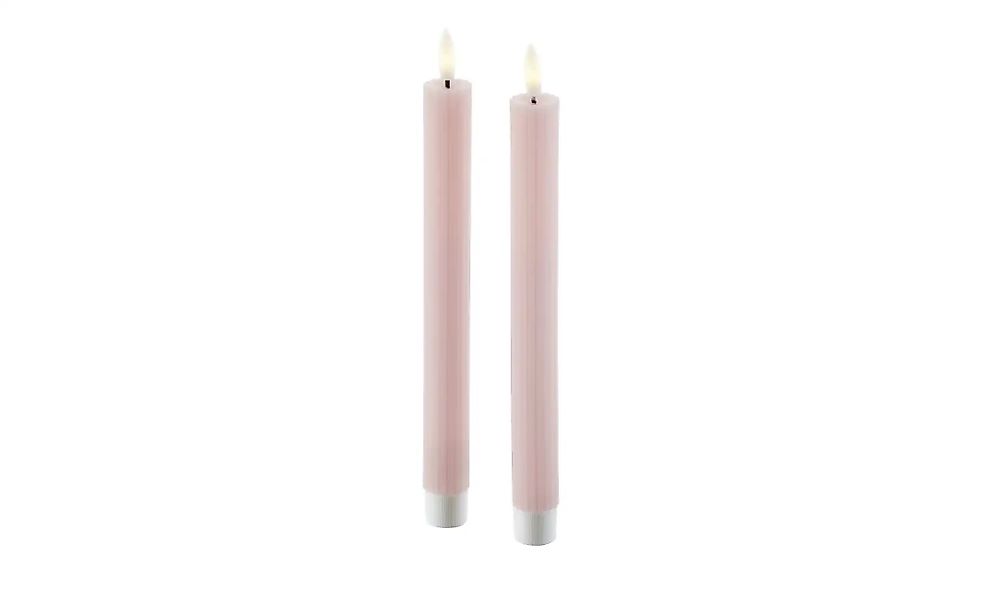 HOME STORY LED Stabkerze  2er Set   ¦ rot ¦ Paraffin,Kunststoff ¦ Maße (cm) günstig online kaufen